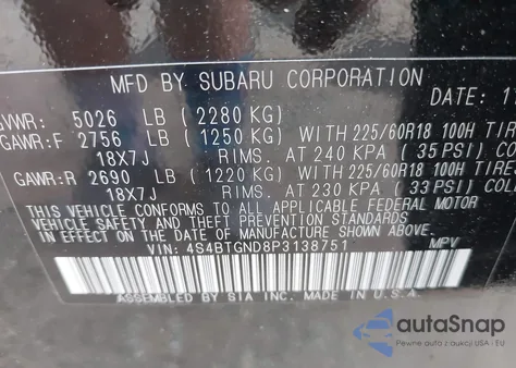2023 Subaru Outback Limited Xt z USA, uszkodzony, nr VIN 4S4BTGND8P3138751